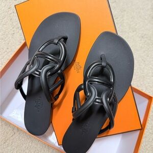 Hermes Black Women's Sandals